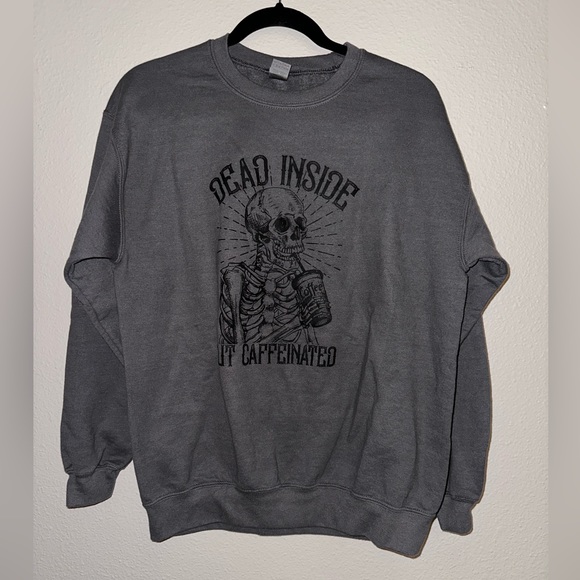 Modern mom designs, dead inside but caffeinated sweatshirt, size medium - Picture 1 of 2